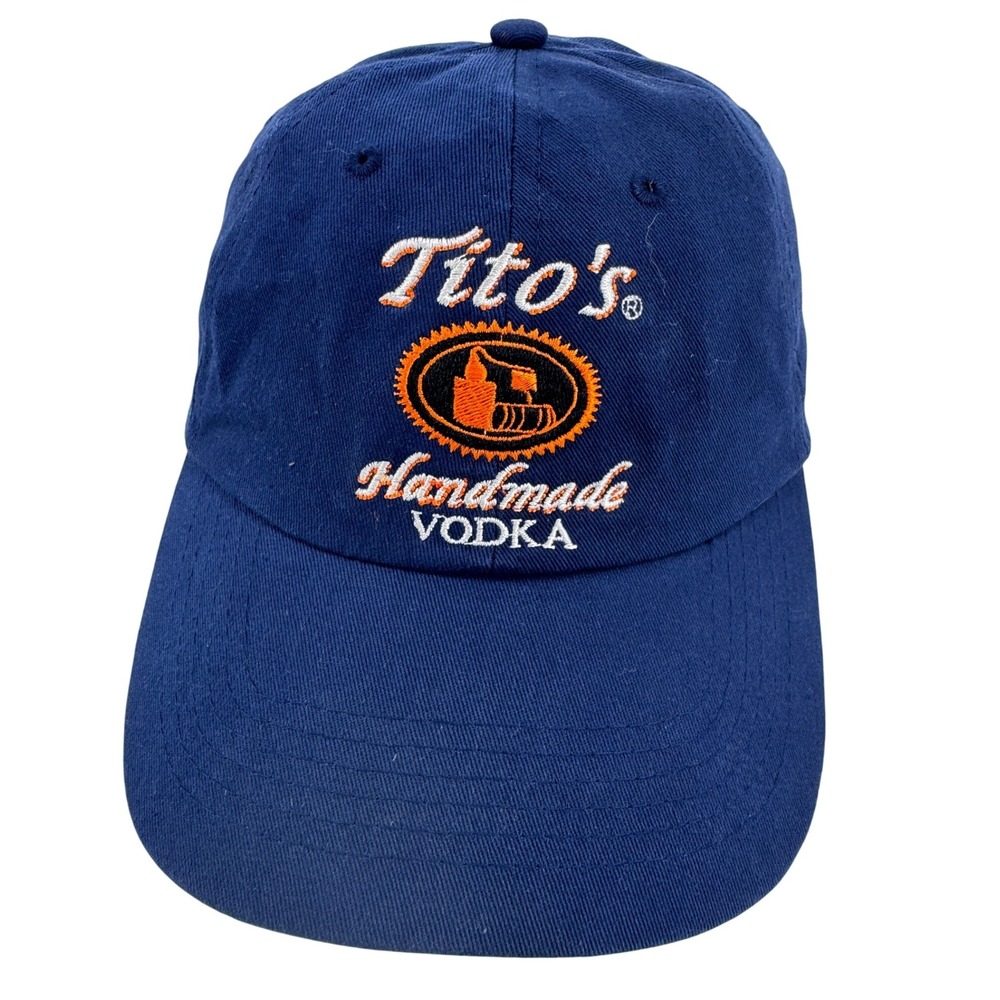 Titos Vodka Hat Cap Handmade Blue‎ Austin Texas Embroidered  Mens Adjustable